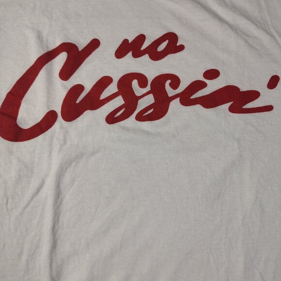 Elle King No Cussin Band T-Shirt Size Medium White Red Cursive Spell Out - Picture 3 of 11